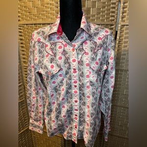 Women’s Cruel Girl pearl snap Western blouse